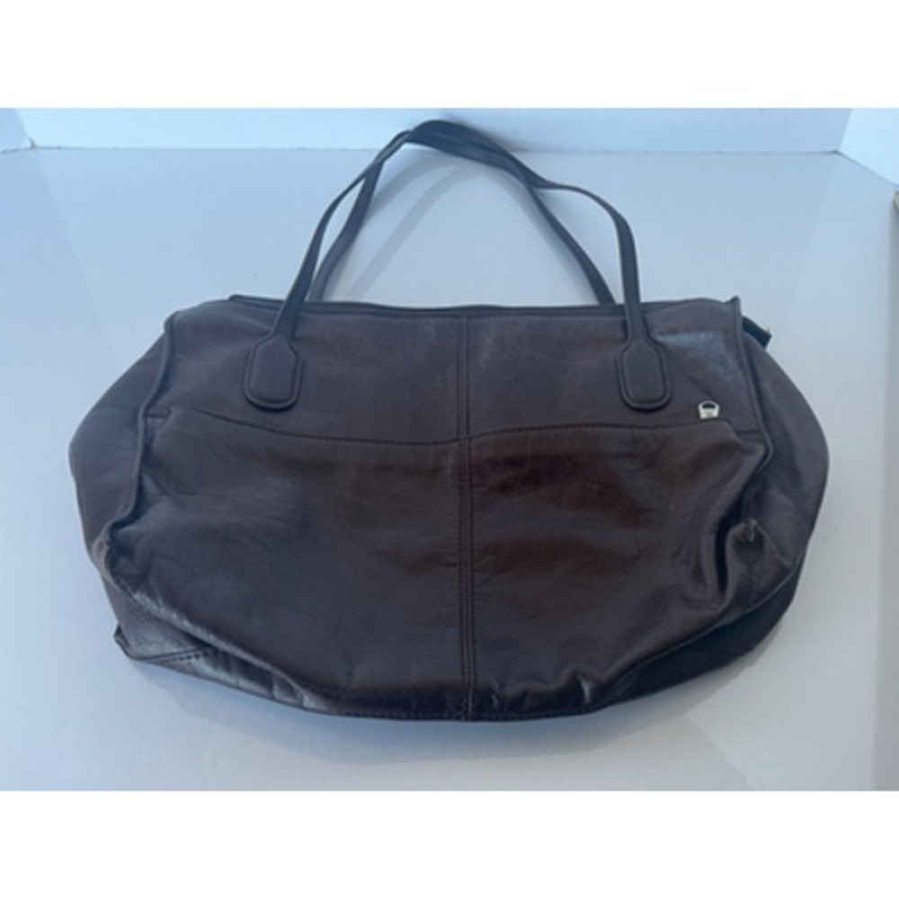 HOBO International Brown Leather Satchel Shoulder Bag Large Tote Purse